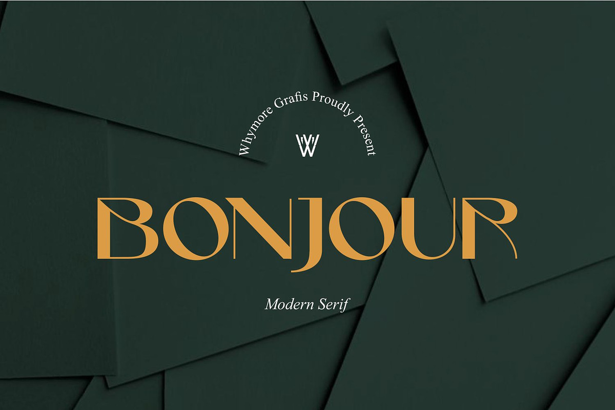 Bonjour Modern Bold Sans Serif, a Sans Serif Font by WhymoreArt (Photo 1 of 7)