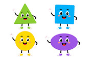 Cute geometric shape characters set, an Object Illustration by ZinetroN (Thumbnail 1 of 3)