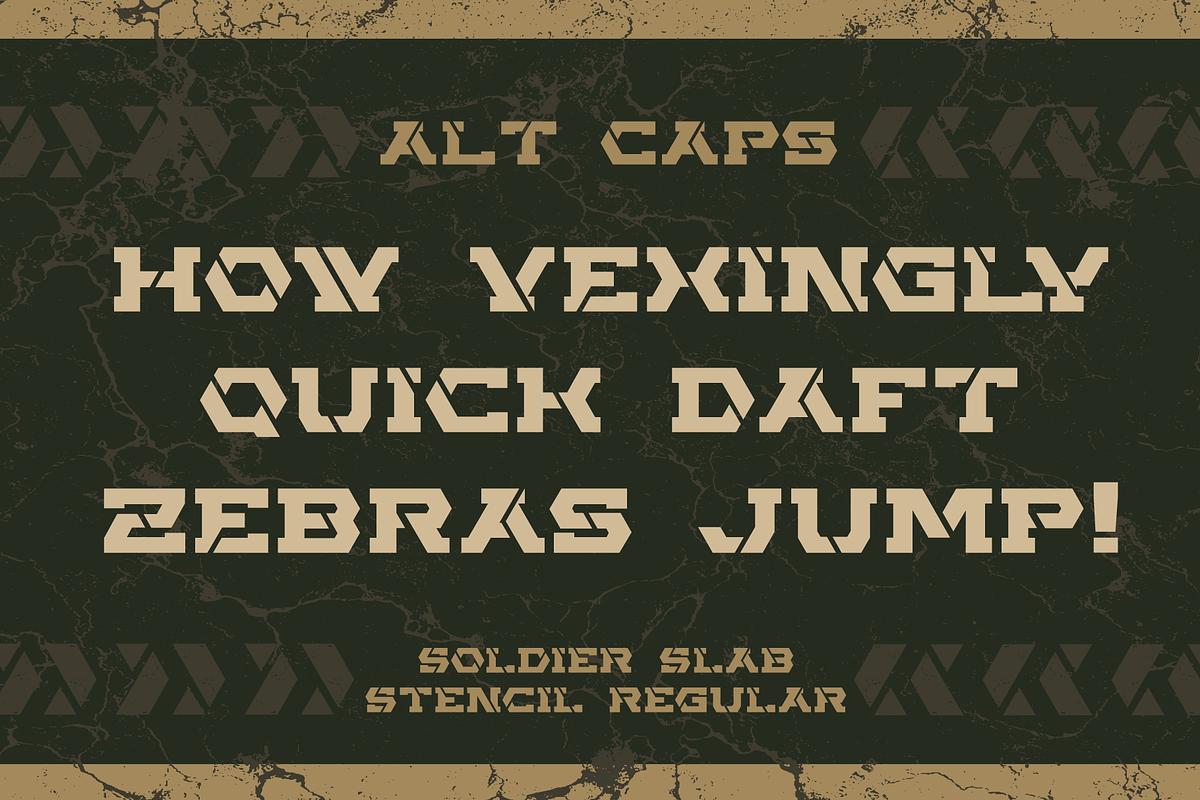 Soldier Slab Stencil Font Duo, a Slab Serif Font by Alphabet Agency (Photo 3 of 8)