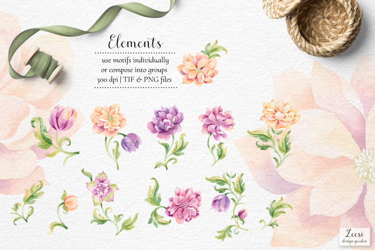 Peach Serenade Pattern & Motifs, a Pattern Graphic by Zeesi Design Garden (Photo 10 of 12)