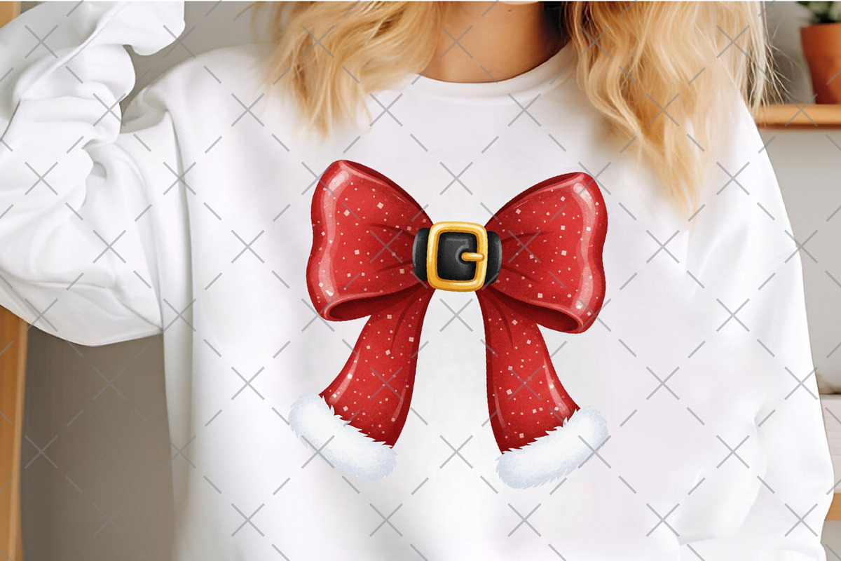 Christmas Coquette Santa Bow PNG, an Illustration by Craft Nest (Photo 4 of 6)