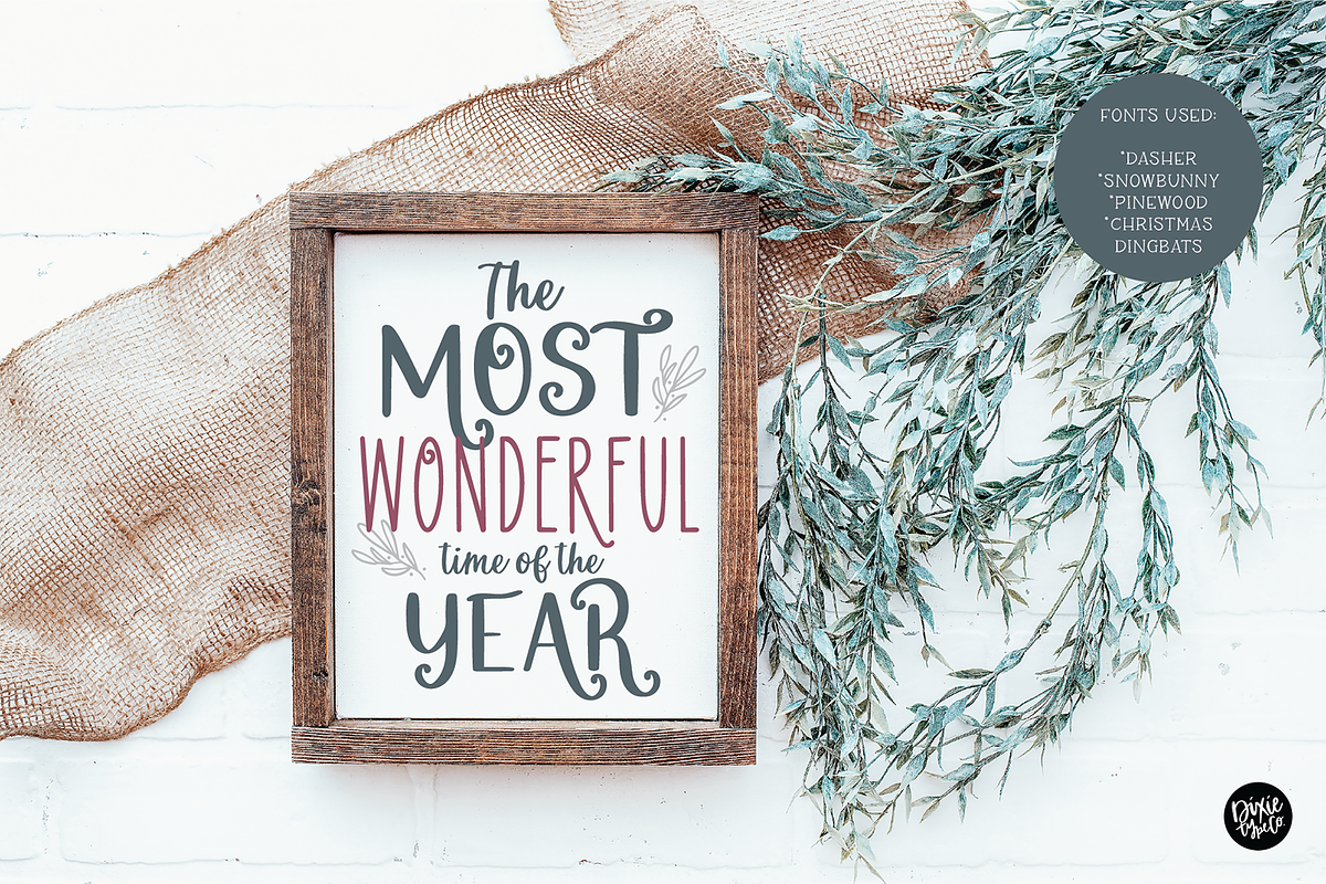 DASHER Farmhouse Christmas Font, a Font by Blush Font Co. (Photo 6 of 9)