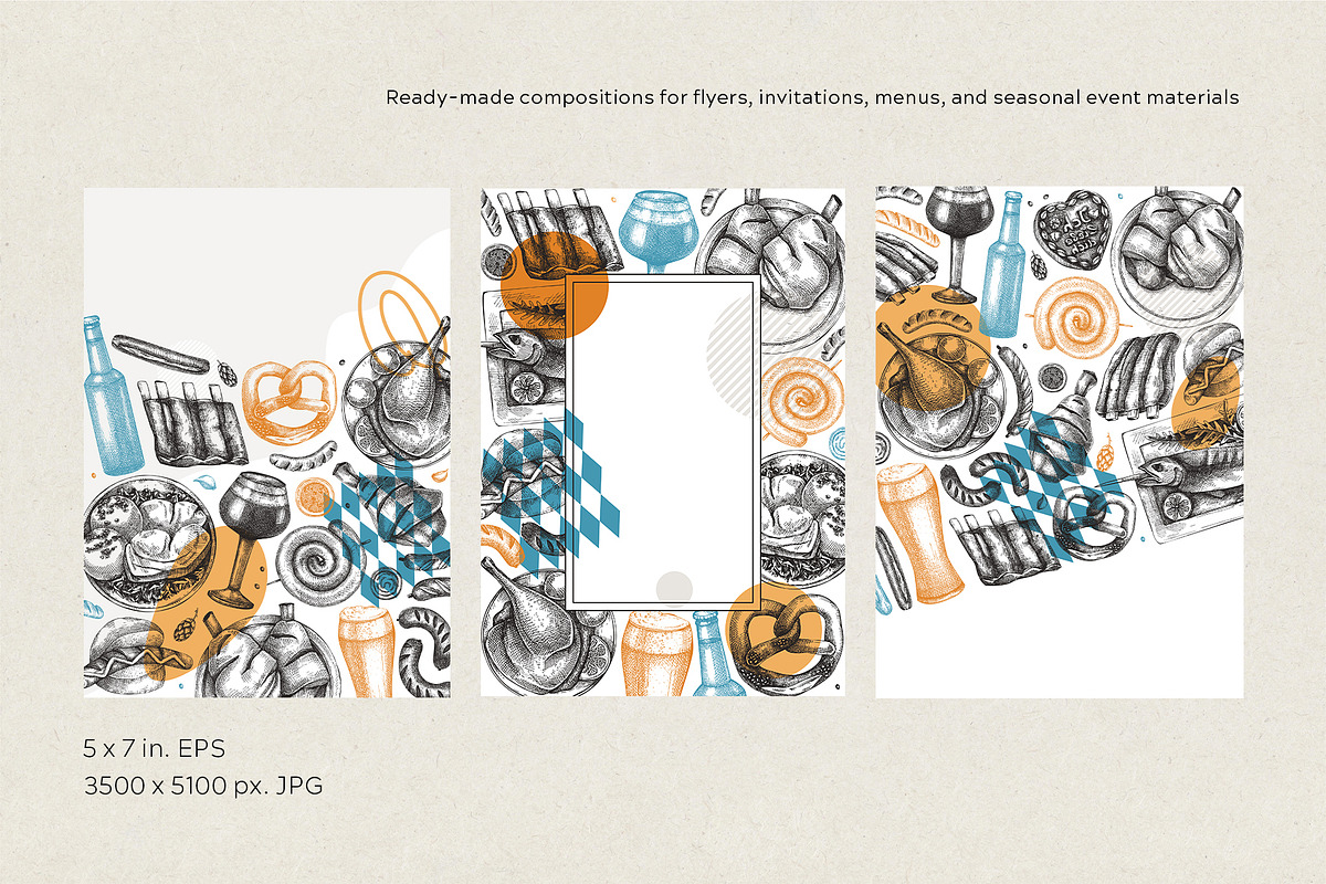 Oktoberfest German Food Vectors, a Food Illustration by Yevheniia (Photo 5 of 13)