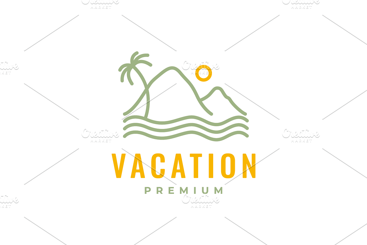 mountain vacation holiday beach logo, a Branding & Logo Template by devastd
