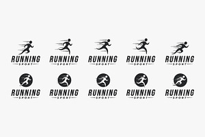 Set of abstract runner, running logo, a Branding & Logo Template by DOMHOUZE