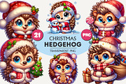 *Cute Christmas hedgehog. T-Shirt, an Animal Illustration by KENO Mascots (Thumbnail 1 of 8)