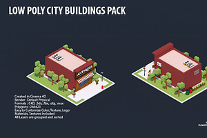 Low Poly City Buildings Pack 2