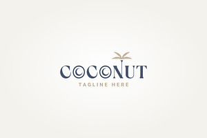 coconut palm tree typography logo, a Branding & Logo Template by Blazybone