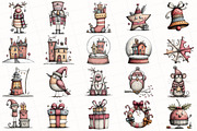 Christmas Whimsical Clipart, an Illustration by OK Design (Thumbnail 3 of 6)