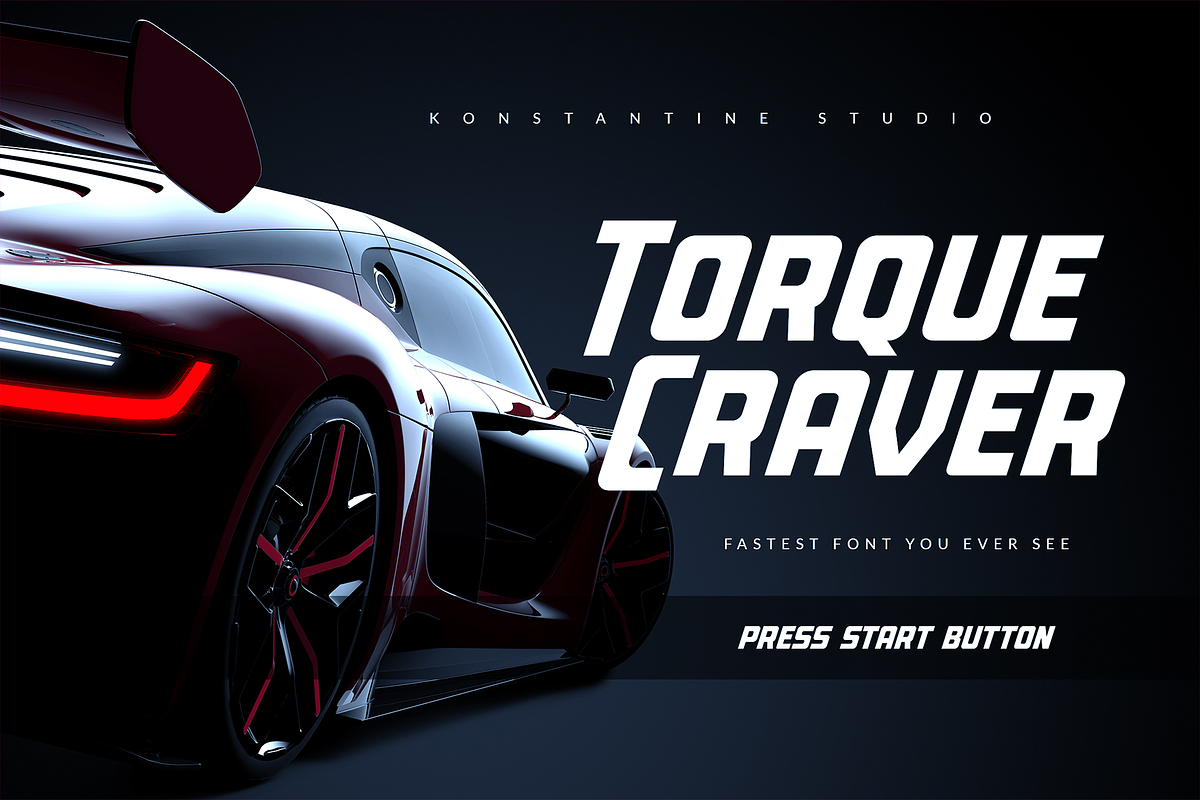 Torque Craver - Fast Racing Fonts, a Sans Serif Font by Konstantine Studio (Photo 1 of 3)
