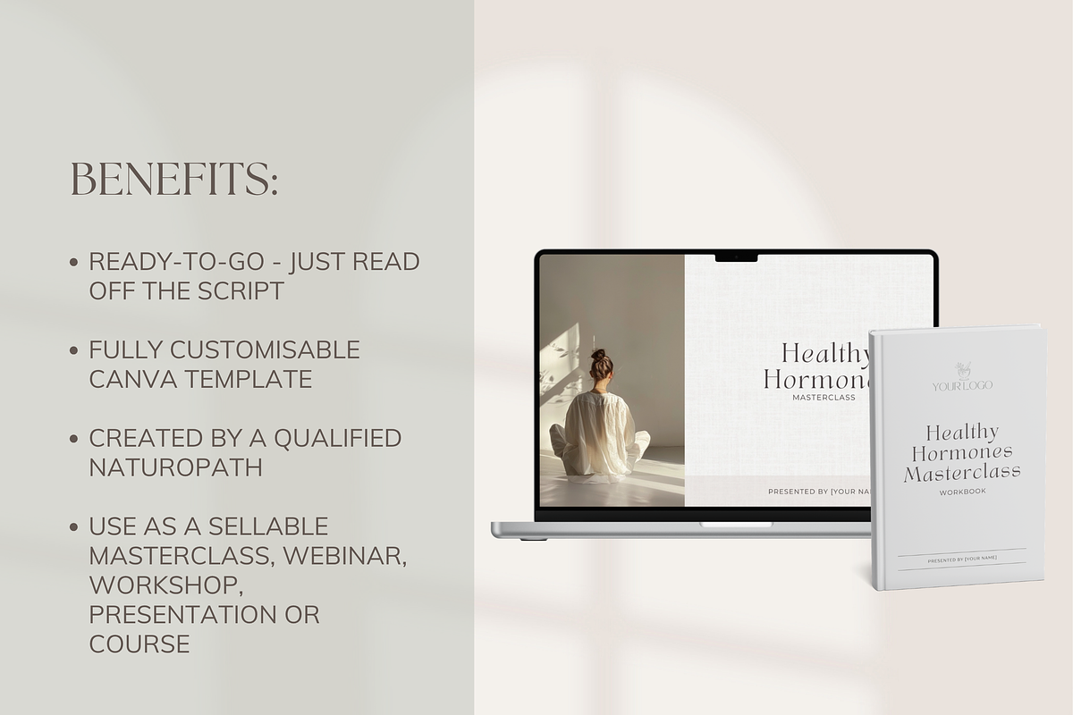 Hormone Masterclass Canva Premade, a Presentation Template by Naturopath Hub (Photo 2 of 9)