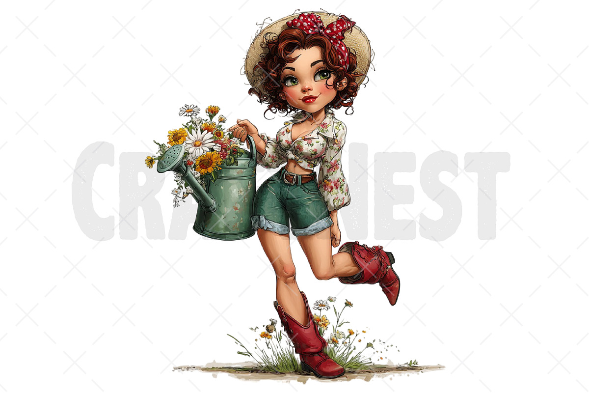 Whimsical Spring Western Girl Clipar, an Illustration by Craft Nest (Photo 10 of 12)