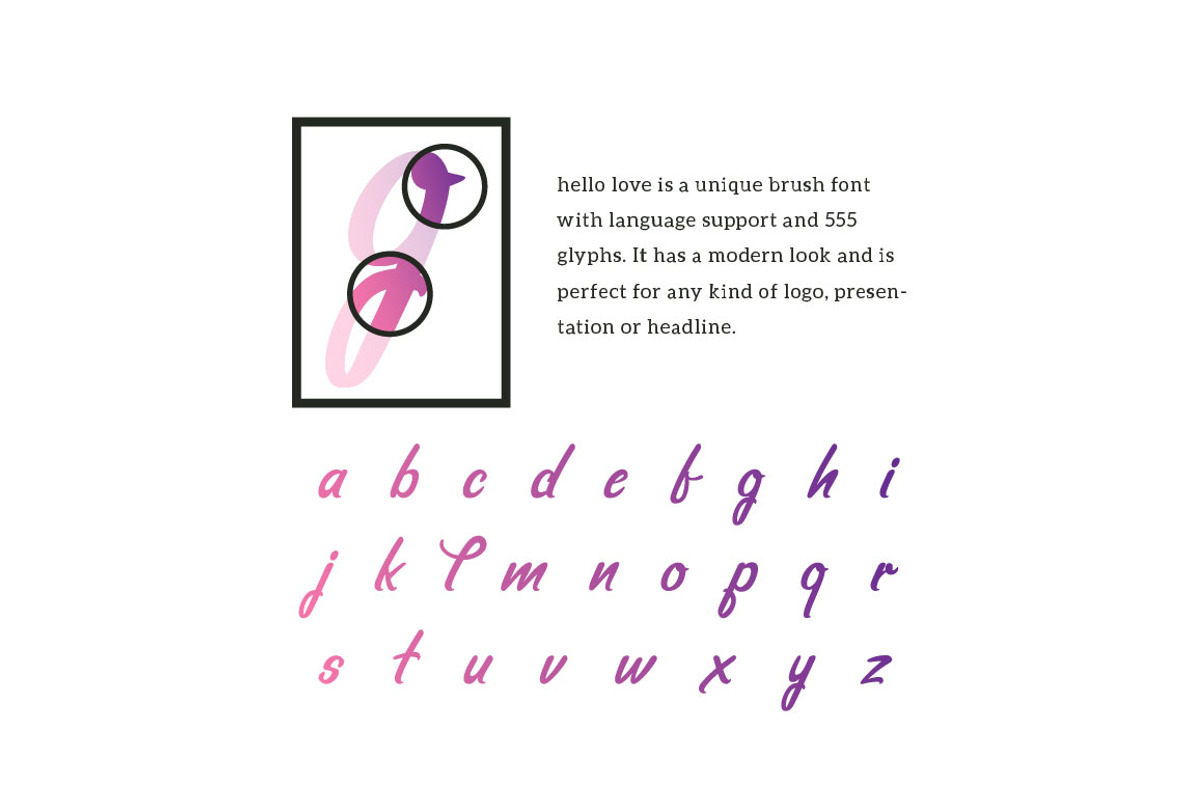 hello love - script font (+bonus) preview 2