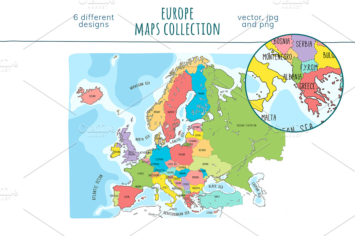 Europe Maps Collection, an Education Illustration by Illustrationsforteachers (Photo 3 of 8)