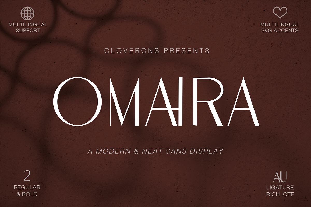 Omaira - Sleek Modern Sans Display, a Sans Serif Font by Cloverons (Photo 1 of 14)