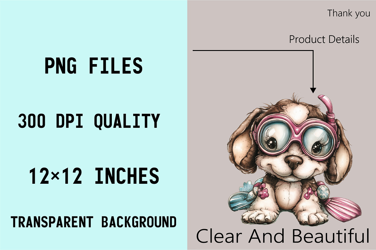 Whimsical Summer Dog Clipart Bundle., an Illustration by SVGArt (Photo 7 of 9)