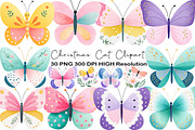 Watercolor Butterfly Clipart, an Illustration by Black Bird Studio (Thumbnail 1 of 6)