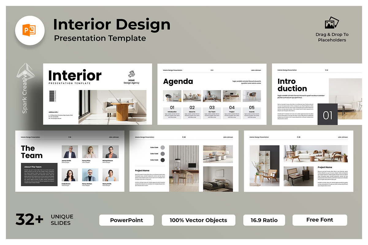 Interior Design PowerPoint Template, a Presentation Template by Spark ...