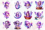Purple Cute Fairy Clipart, an Illustration by RobertsArt (Thumbnail 6 of 7)