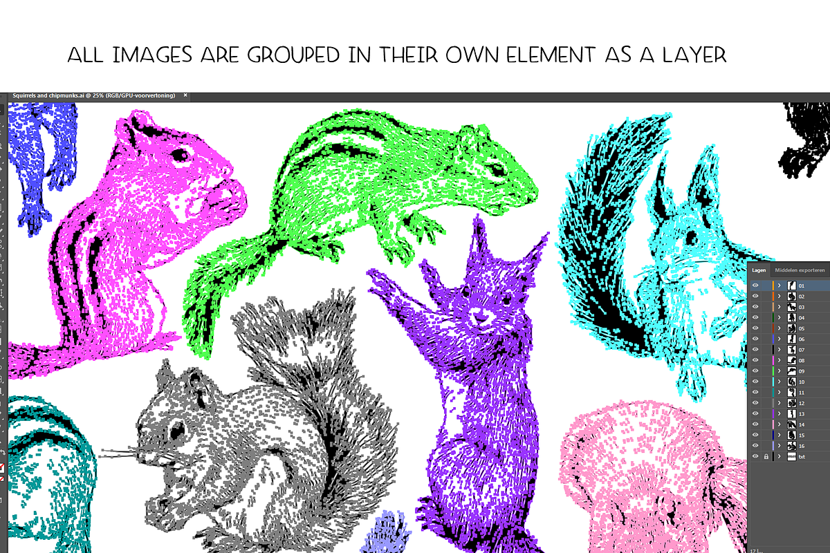 Squirrels & chipmunks illustrations, an Animal Illustration by Renée from Studio neetje (Photo 3 of 4)