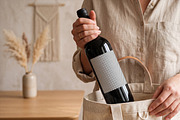 Wine Bottle Label Mockup, an Advertising Mockup by Designer Dude (Thumbnail 2 of 2)