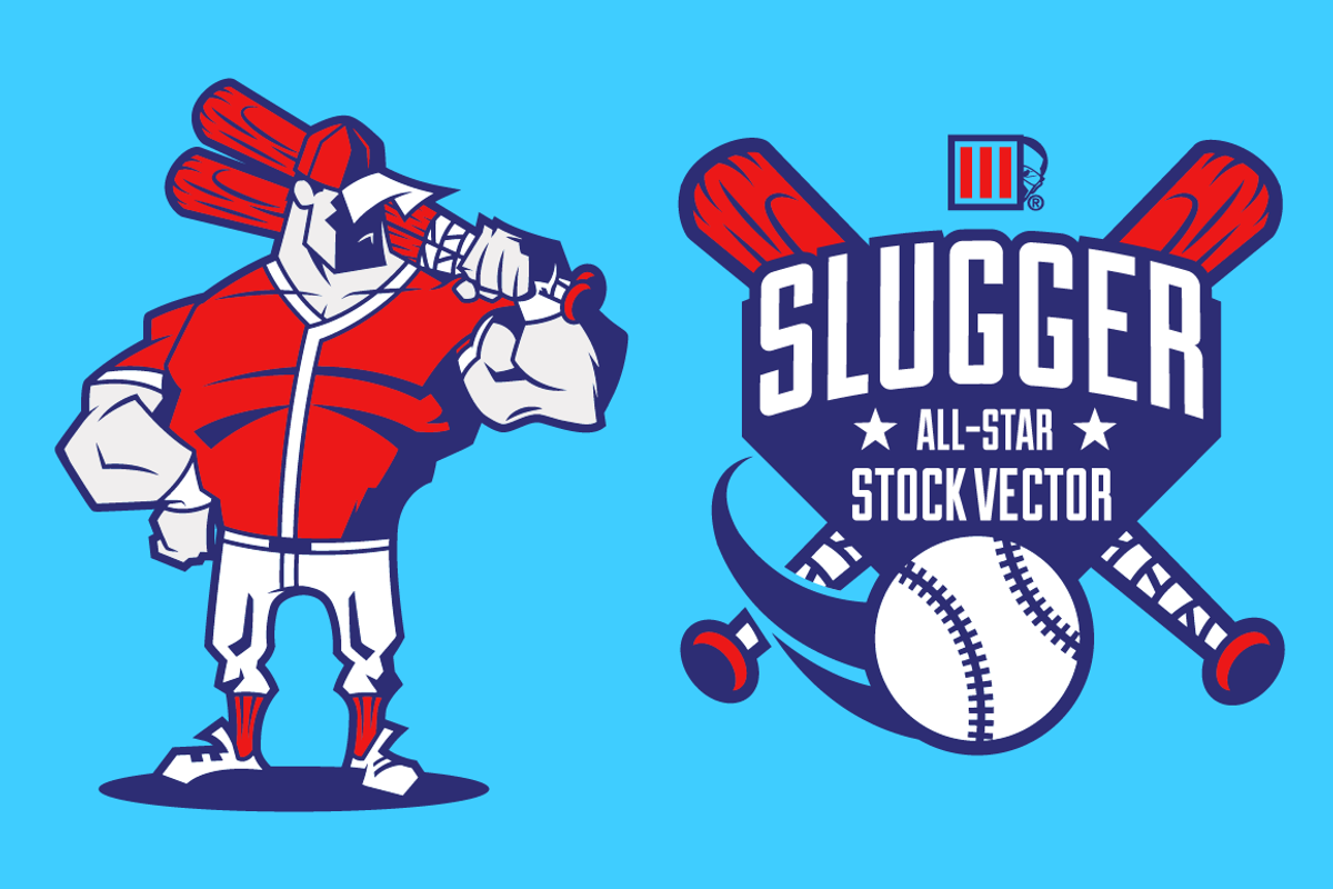 Slugger Stock Vector, a Sport Illustration by Claw Creative Co. (Photo 1 of 2)