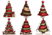 Whimsical Christmas Tree Clipart, an Illustration by Pixels.Craft (Thumbnail 5 of 6)