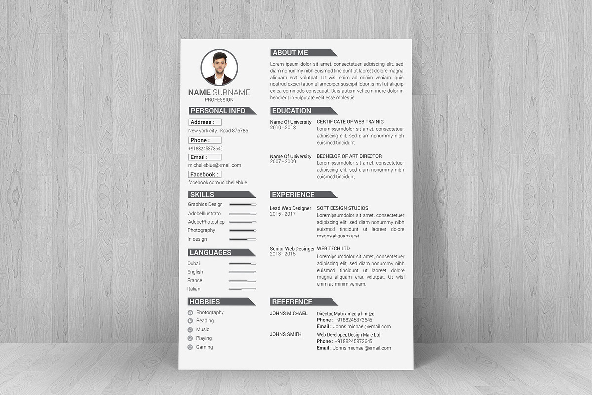 Clean Resume/CV, a Resume Template by designvillage (Photo 6 of 12)
