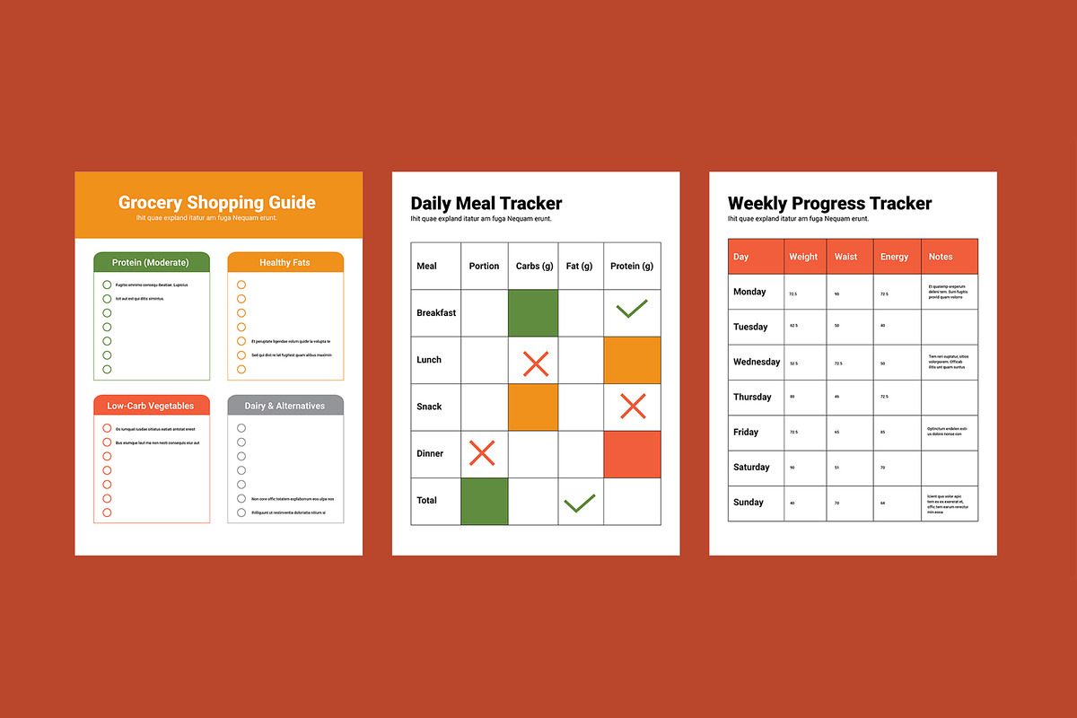 Keto Diet Ebook Planner, an UI Kit Template by MightyDesign (Photo 4 of 10)