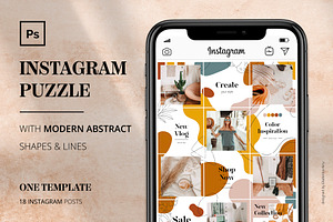 Instagram PUZZLE with shapes & lines