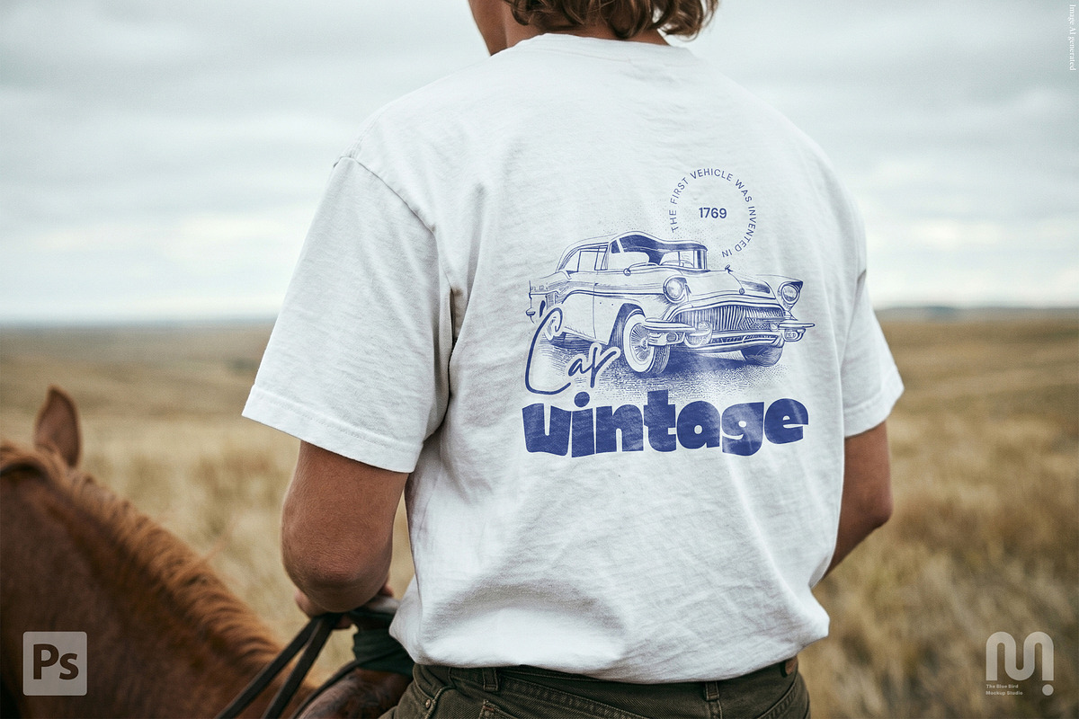 White T-shirt mockup western style, a Shirt Mockup by The Blue Bird (Photo 4 of 8)