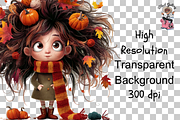 Funny Girl Fall Leaves Autumn PNG, a Graphic by Clipart Bloom (Thumbnail 10 of 11)