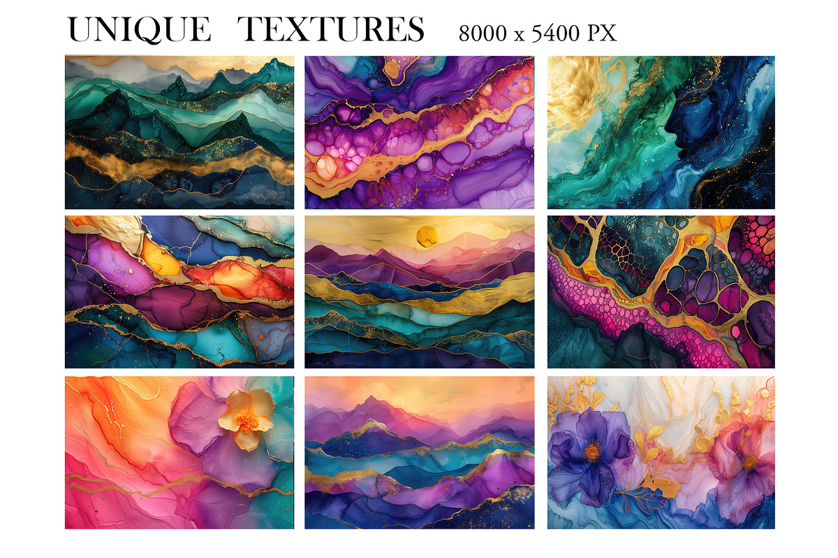 Abstract Alcohol Ink Art Collection, a Texture Graphic by O m N i  Studio (Photo 6 of 21)