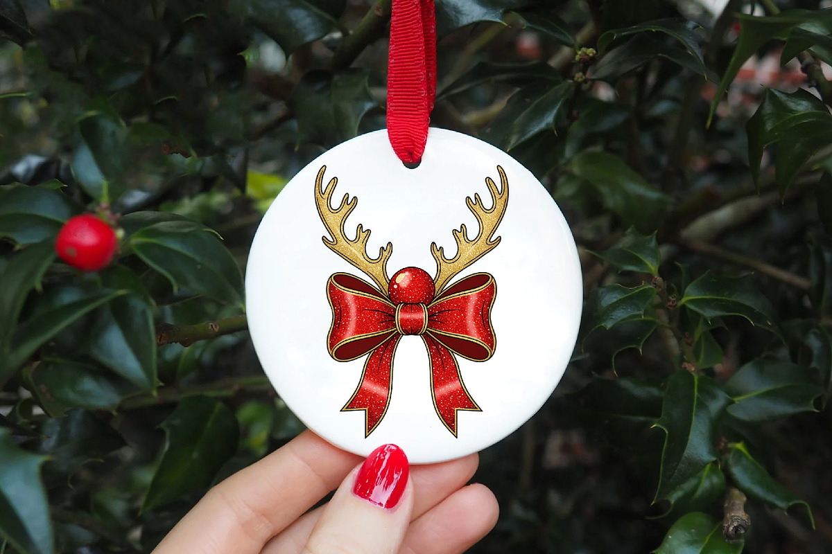 Christmas Reindeer Coquette Bow Png, an Illustration by Libby Wishes (Photo 4 of 6)