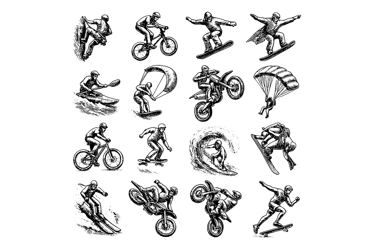 Extreme Sports Icons Set, an Object Graphic by RT Studio