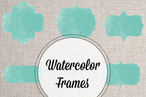 Watercolor PNG Stitched Frames