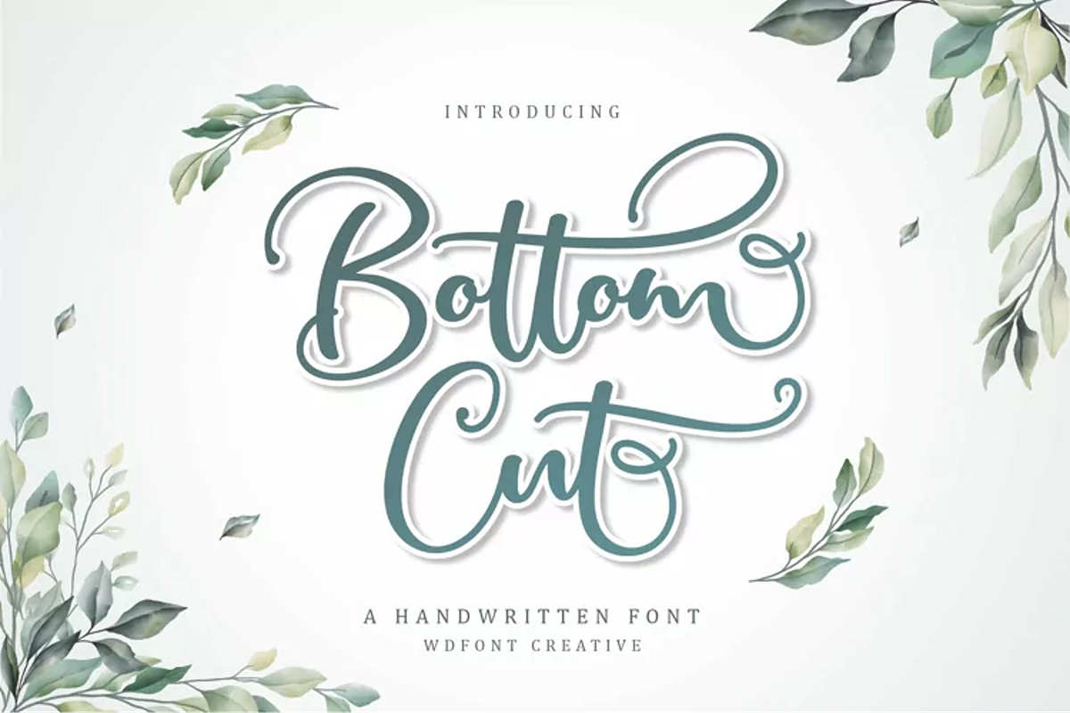Bottom Cut Script | Modern Font, a Script Font by WDfont (Photo 1 of 6)