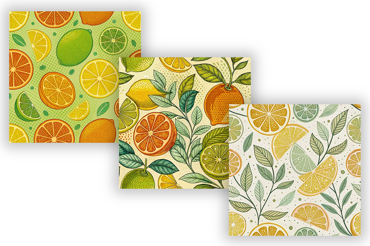 Citrus Sunshine Seamless Pattern, a Pattern Graphic by FloridPrintables (Photo 2 of 7)