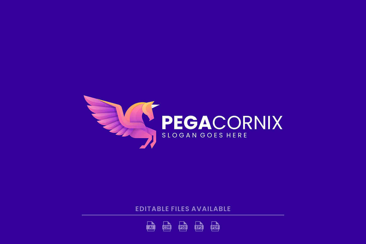 Gradient Modern Pegasus Logo Design, a Branding & Logo Template by Artnivora.Std