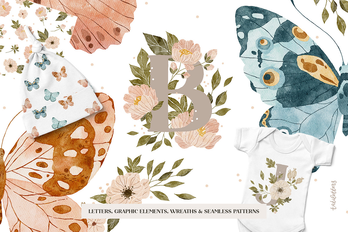 Bloom Butterflies and Flowers, a Decorative Illustration by tatiletters (Photo 1 of 15)