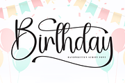 Birthday | Script Font, a Handwritten Font by Scratchones (Thumbnail 1 of 9)