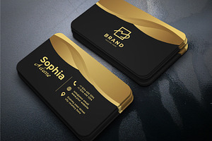 Luxury Gold And Blue Business Card, a Business Card Template by M9 Design