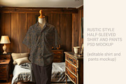 Rustic Men's wear sleeve shirt psd, a Shirt Mockup by jenartstudio (Thumbnail 3 of 3)