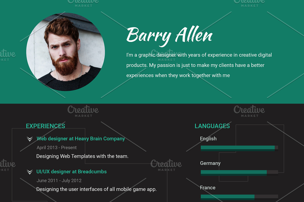 Curriculum Vited - Resume Template, a Resume Template by Ted-sign (Photo 3 of 8)