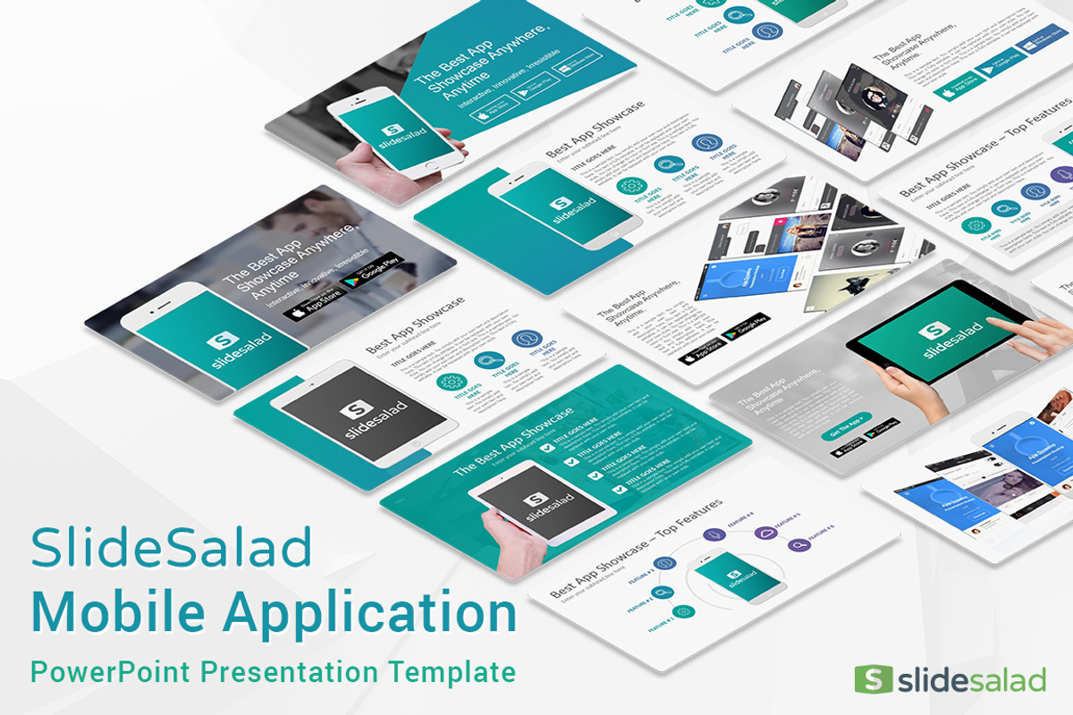Mobile Apps PowerPoint Template, a Presentation Template by SlideSalad (Photo 1 of 10)