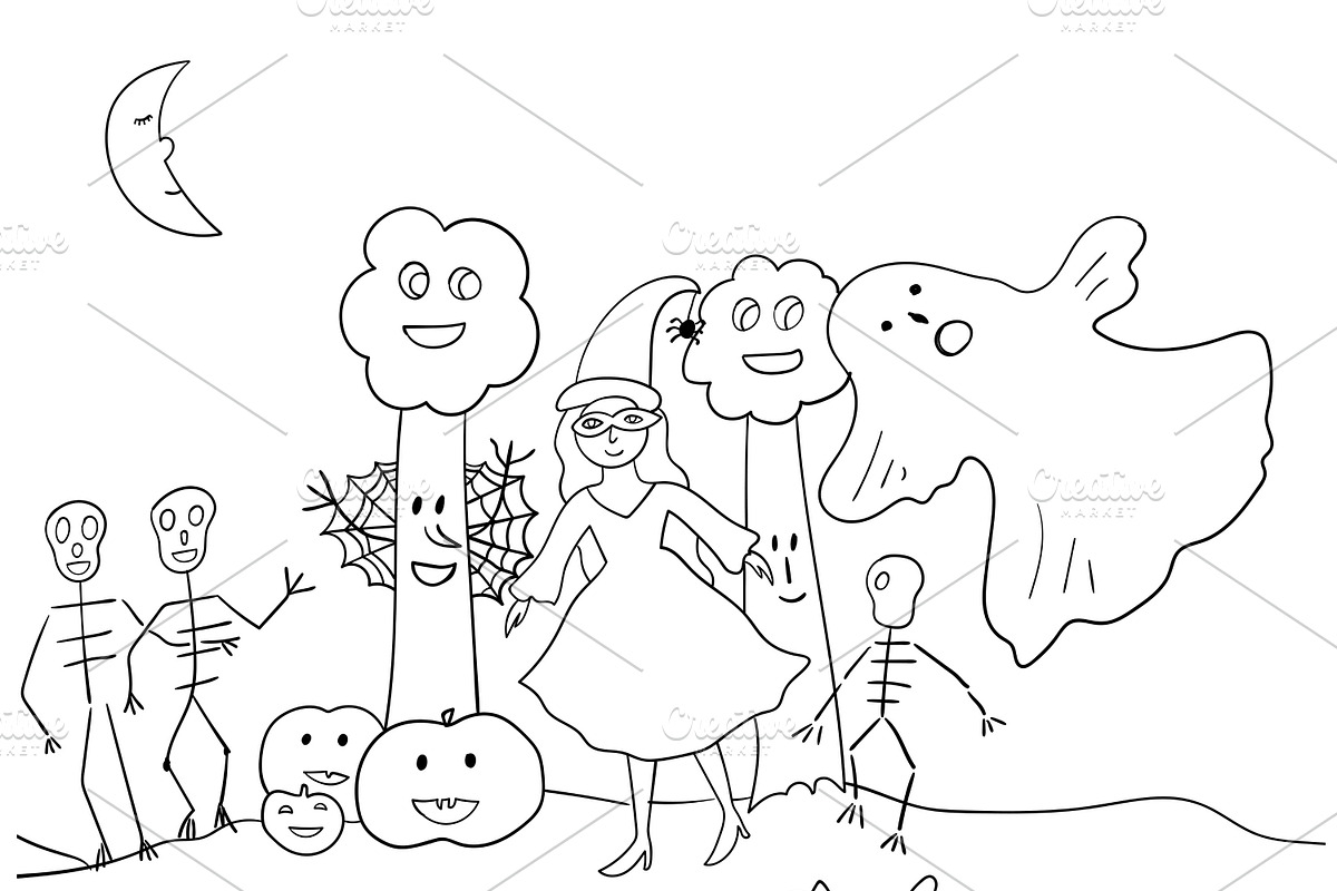 Halloween coloring book pages, an Animal Illustration by pictures for you (Photo 5 of 7)