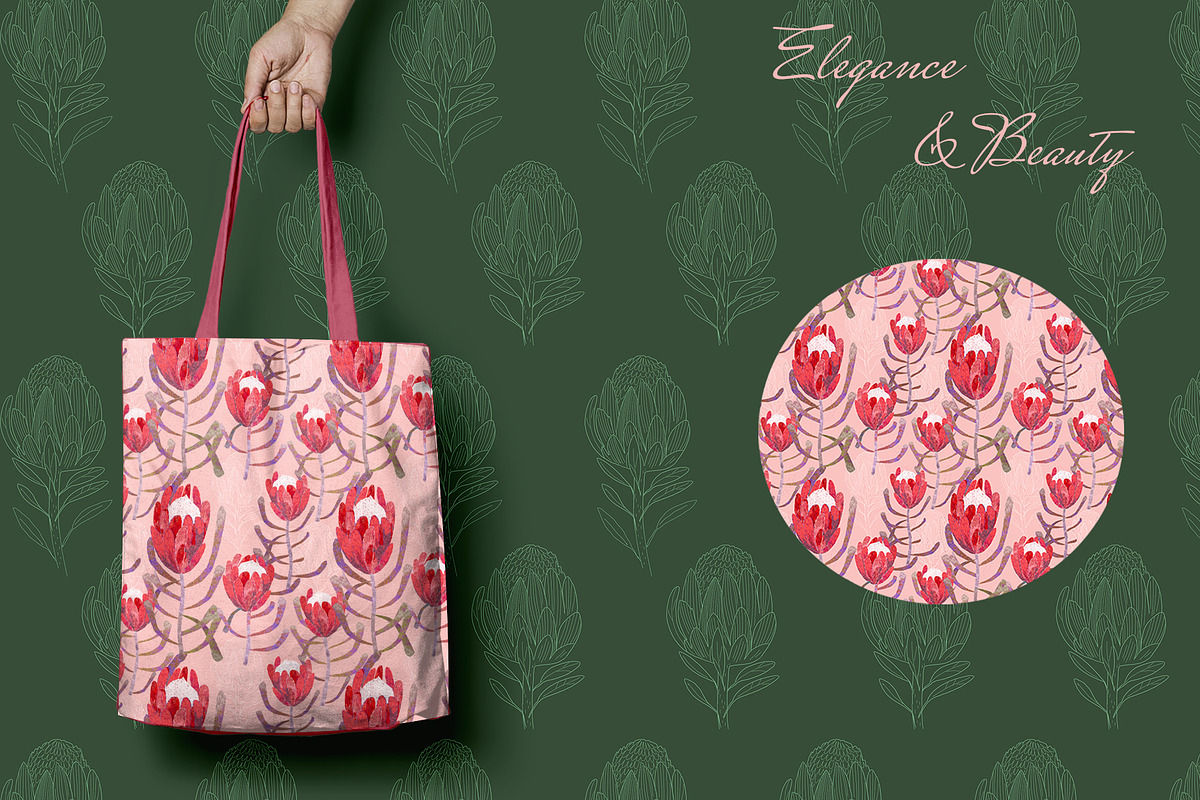 Protea Tropical Pattern, a Pattern Graphic by watercolor kamill (Photo 4 of 12)