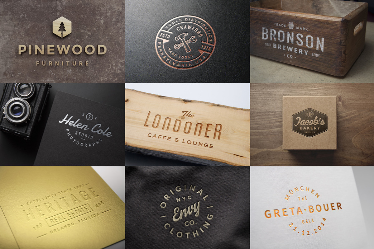 10 Logo/Badge Mock-Ups Vol.3, a Product Mockup by GraphicBurger (Photo 2 of 5)