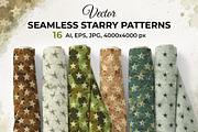 Vector seamless starry patterns, a Pattern Graphic by Iryna Denysova (Thumbnail 1 of 8)