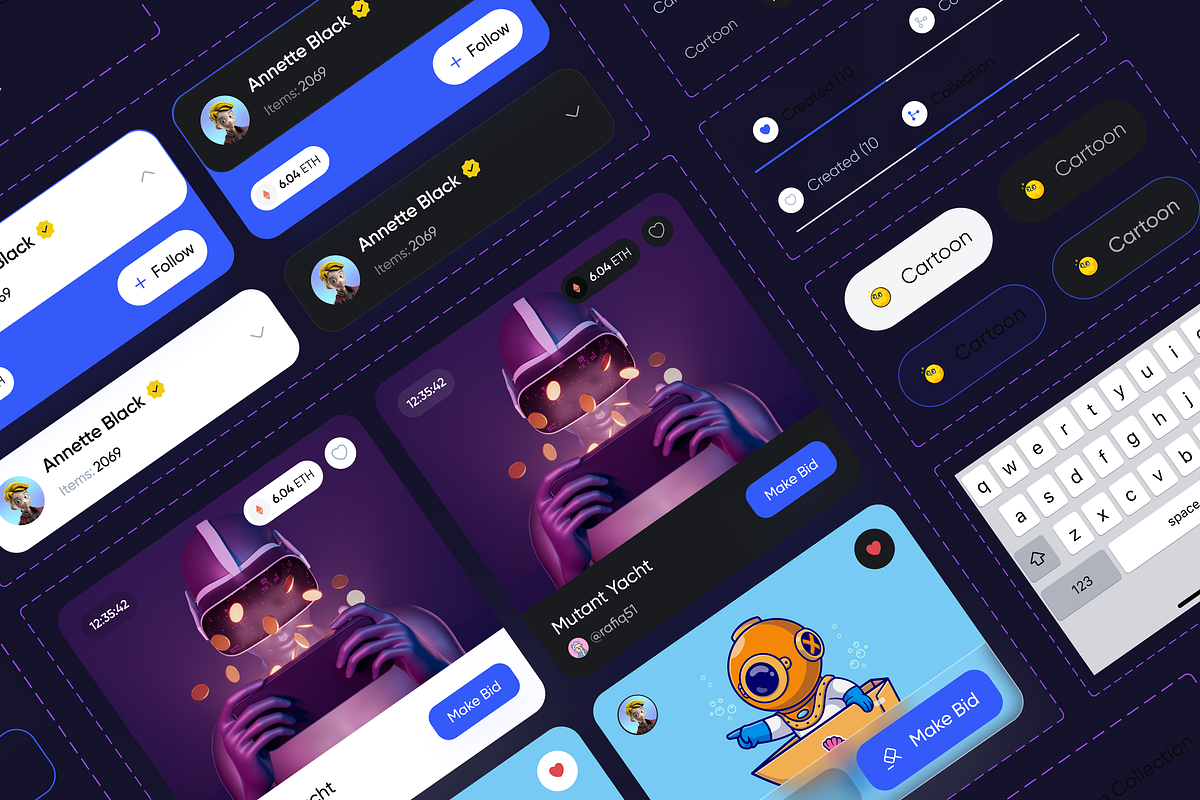 Filllo NFT Market UI Kit, an UI Kit Template by floxui (Photo 5 of 8)